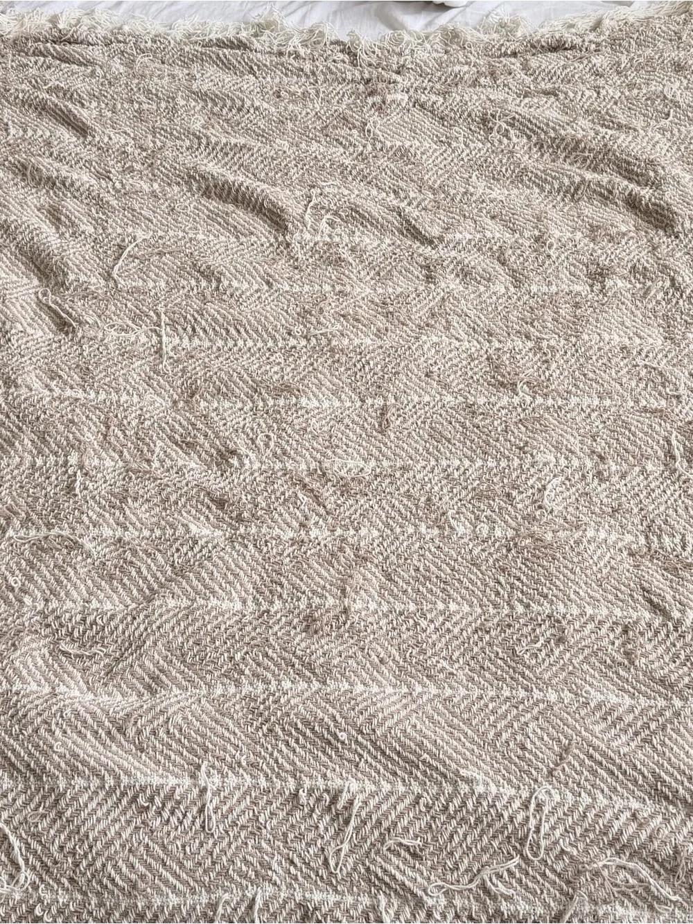 Complete Home Woven Herringbone Fringe Throw Blanket